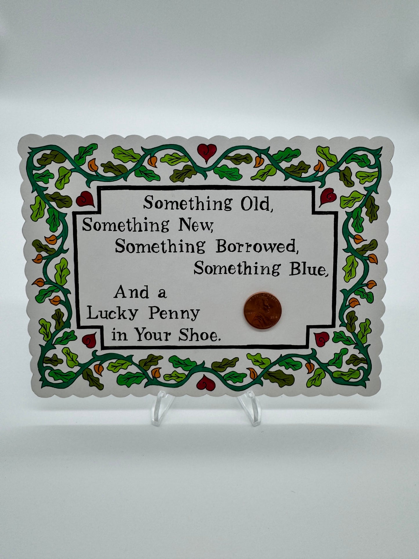 Hand Drawn & Painted Penny Card