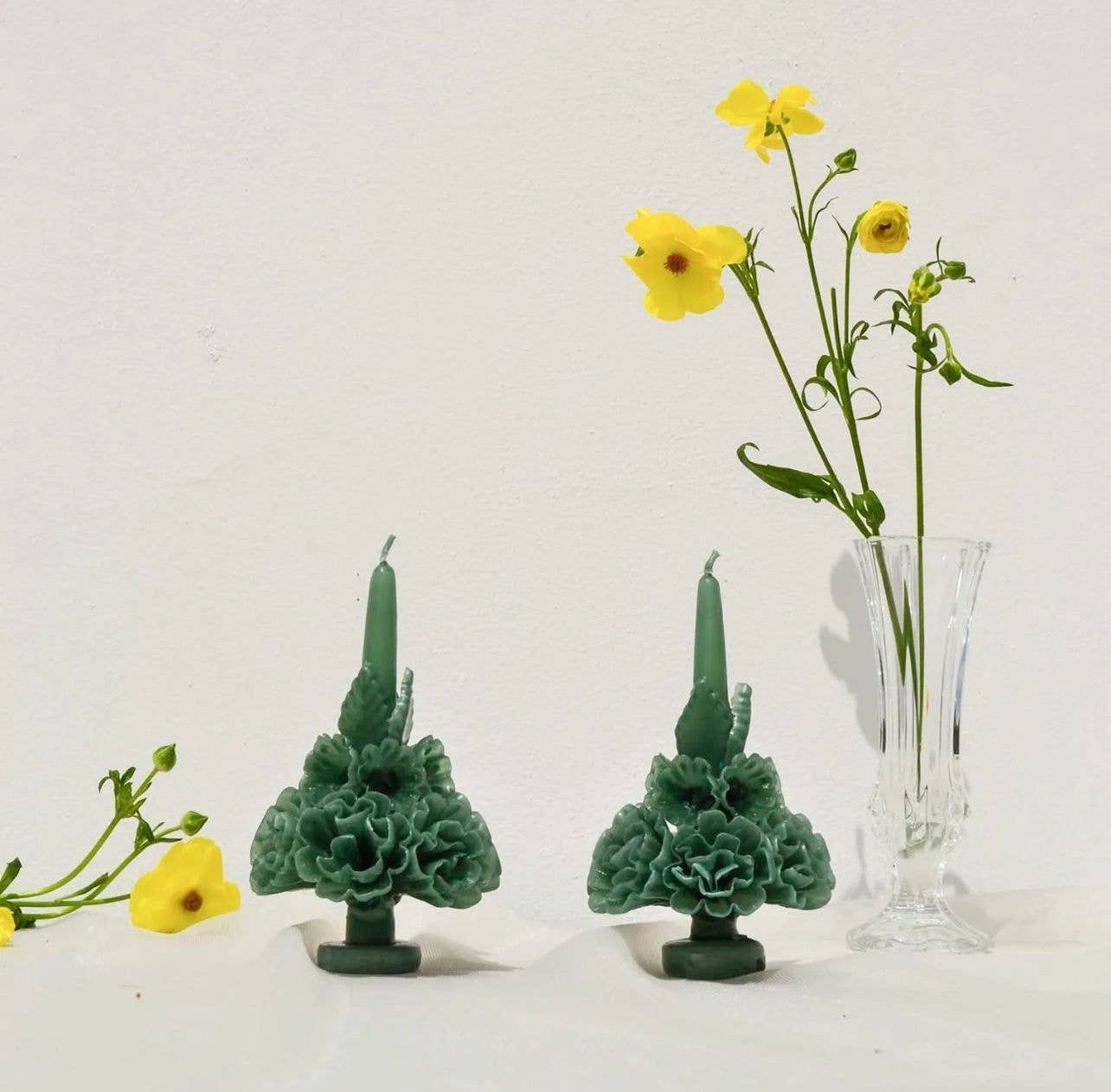 Handmade with Beeswax Floral Taper Candle Oaxaca art