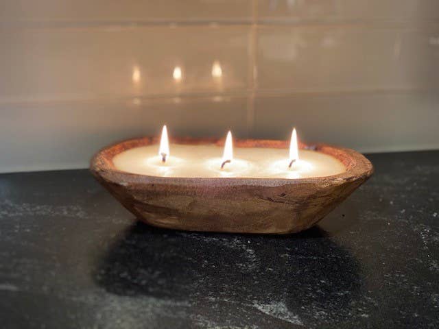 Wood Bowl Candle