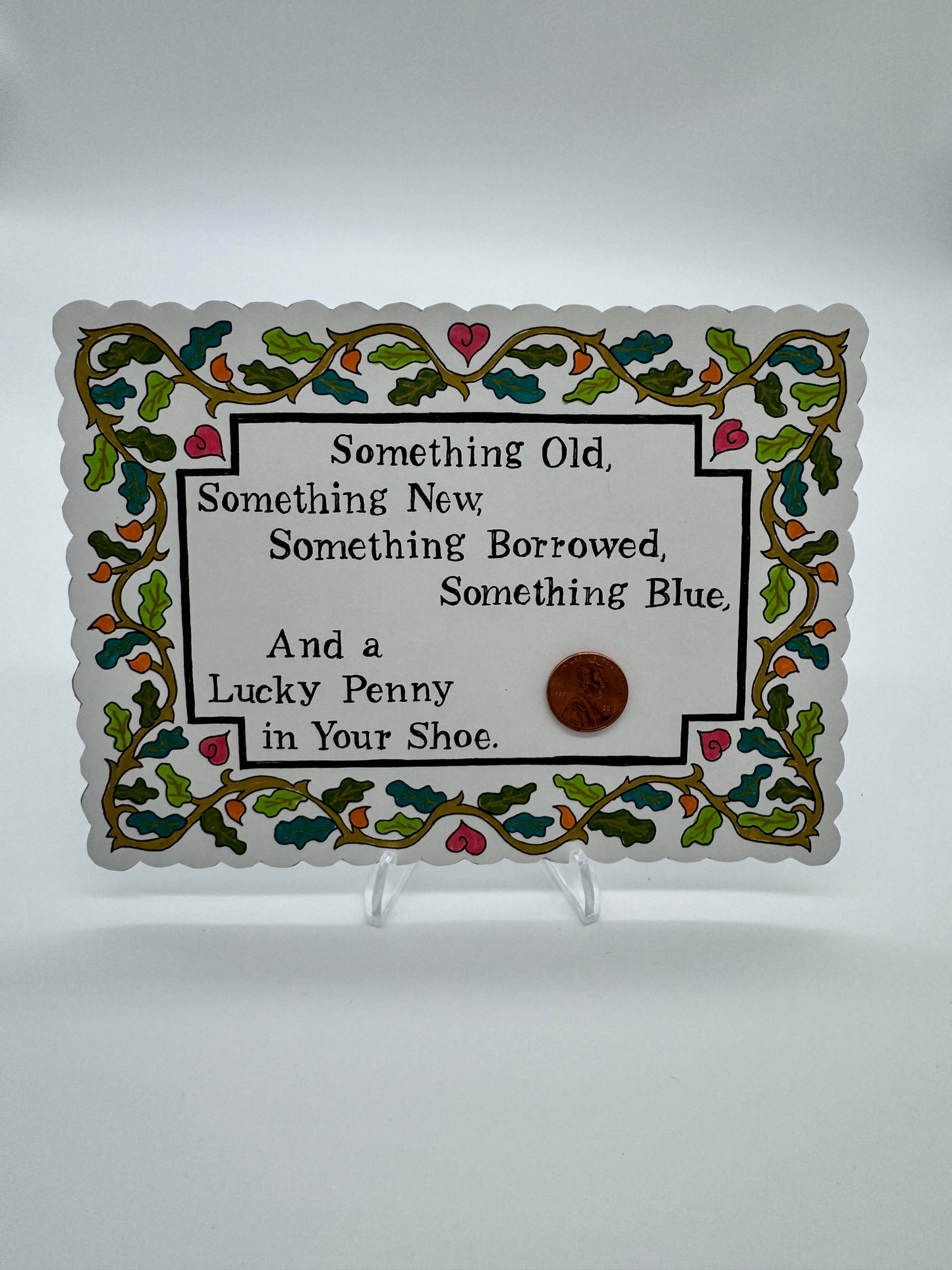 Hand Drawn & Painted Penny Card