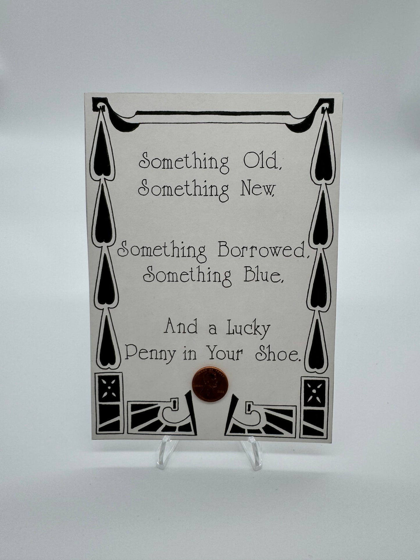 Hand Drawn & Painted Penny Card