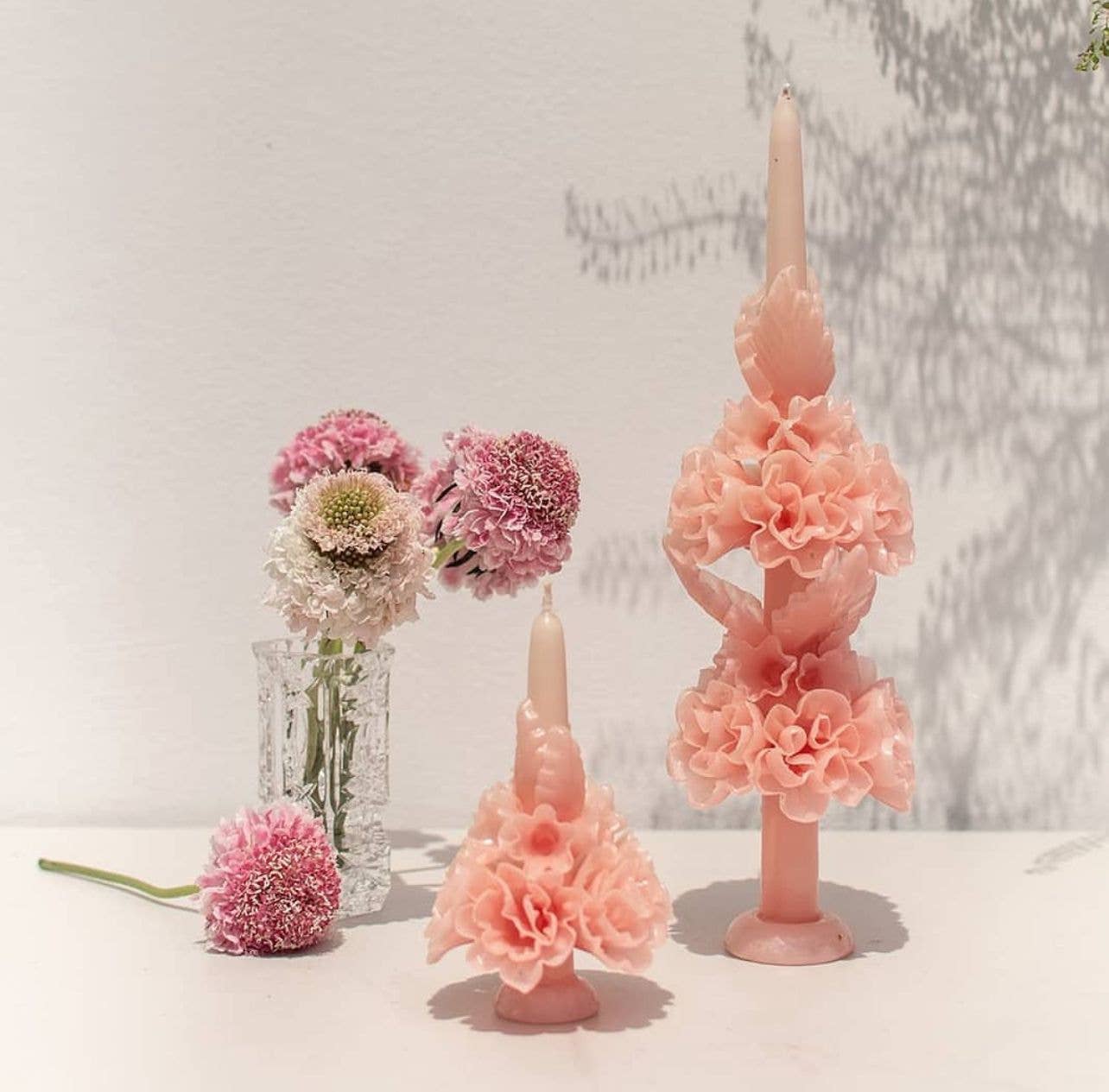 Handmade with Beeswax Floral Taper Candle Oaxaca art