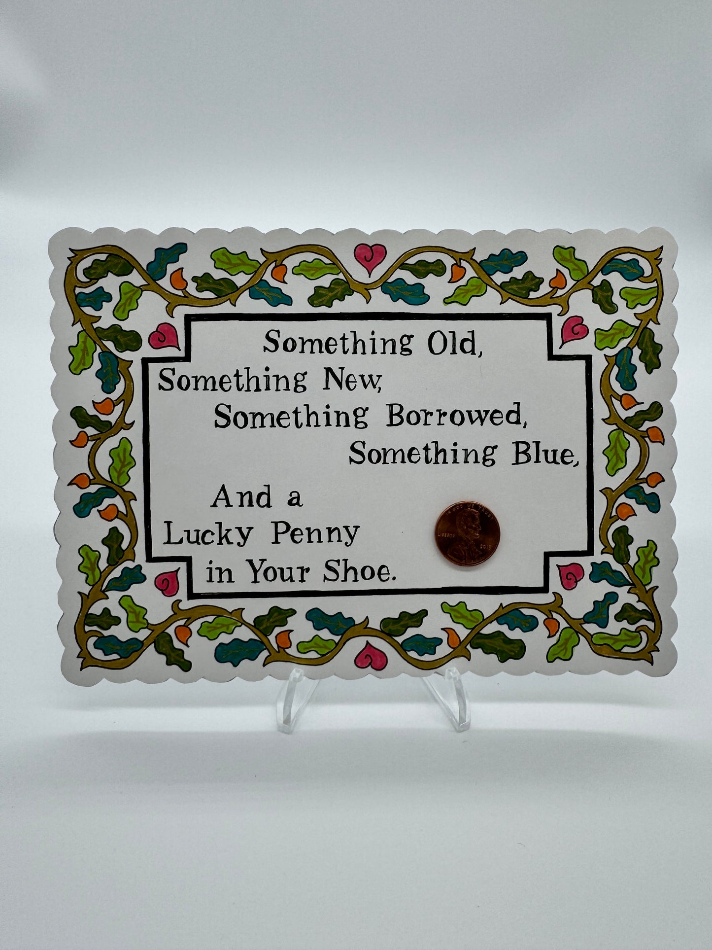 Hand Drawn & Painted Penny Card