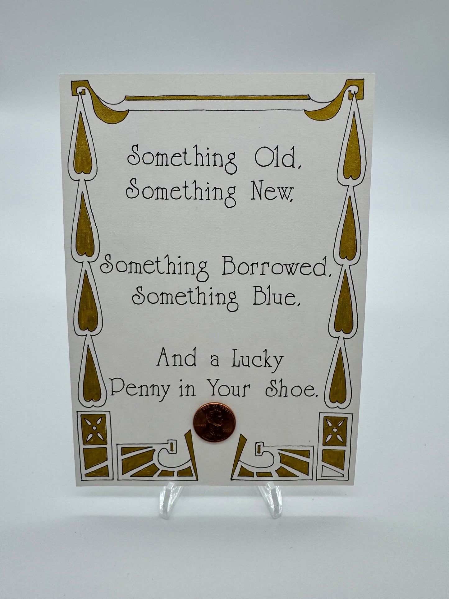 Hand Drawn & Painted Penny Card