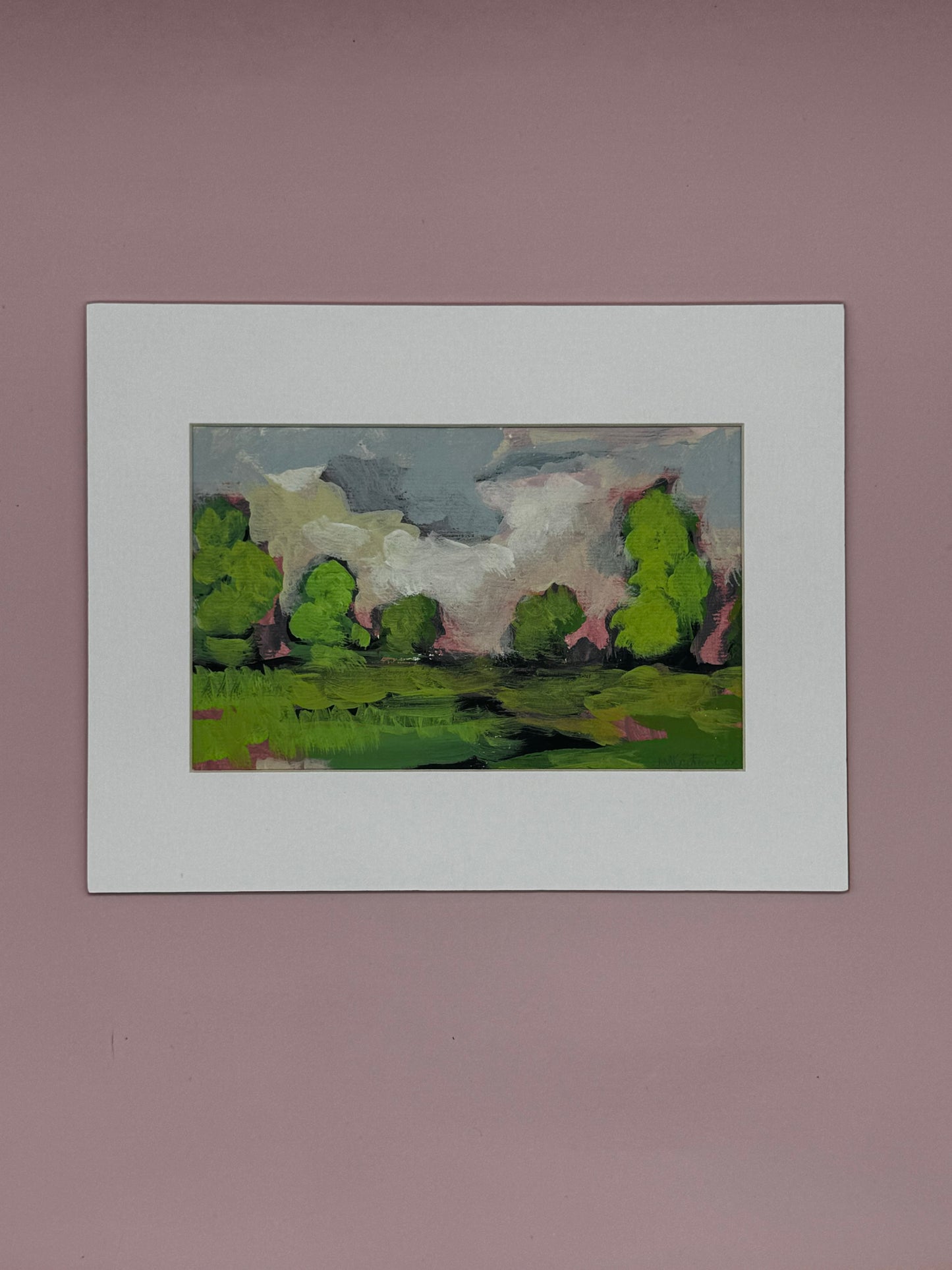 Matte Framed Landscape Painting