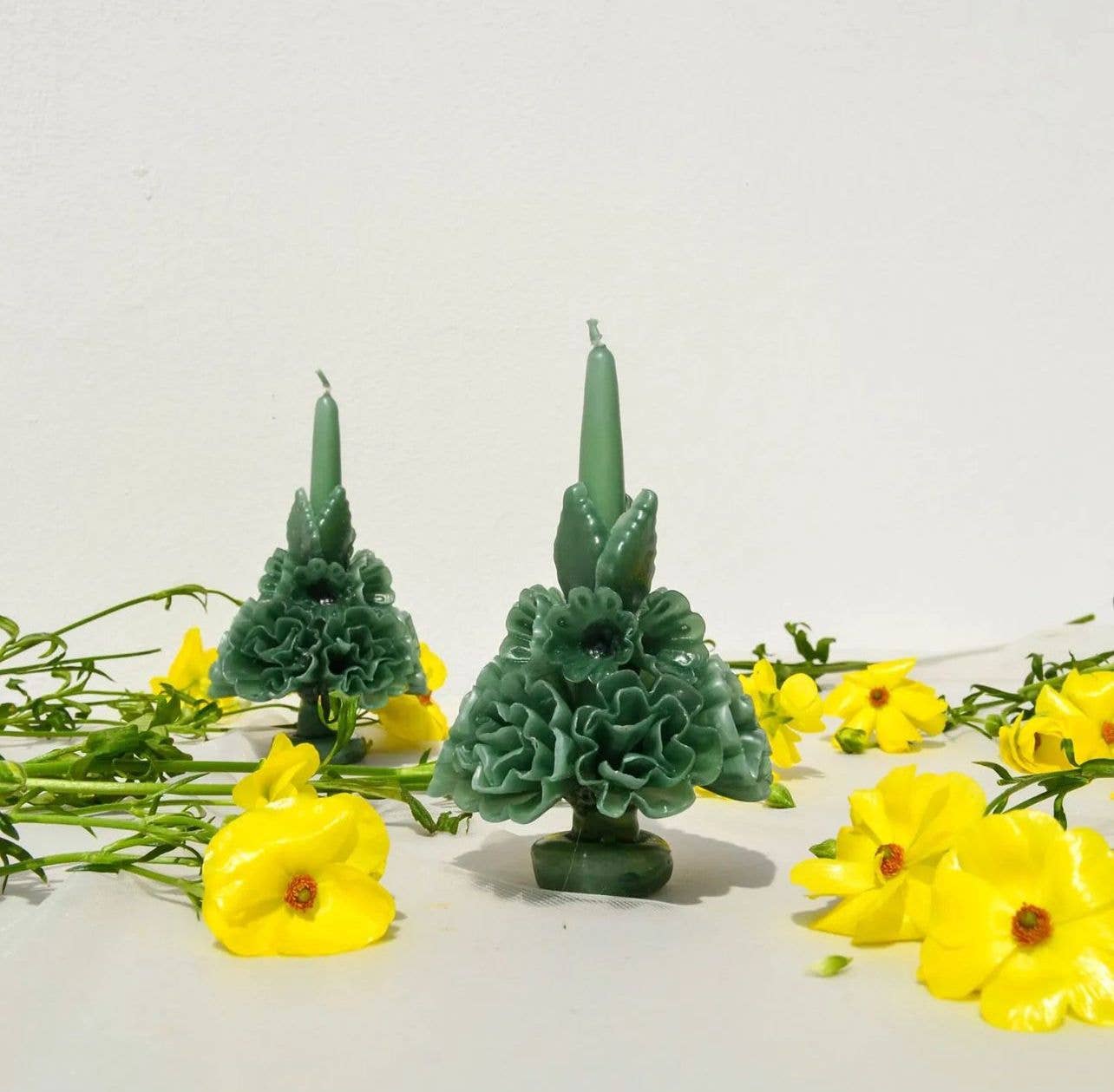Handmade with Beeswax Floral Taper Candle Oaxaca art