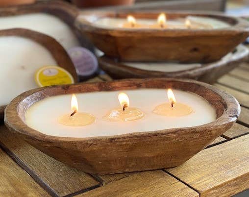 Wood Bowl Candle