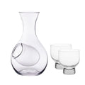 12oz Glass Sake Bottle With Ice Pocket Clear and 2 Cups Set