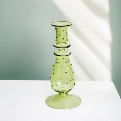 Artist Style Glass Candlestick Holder