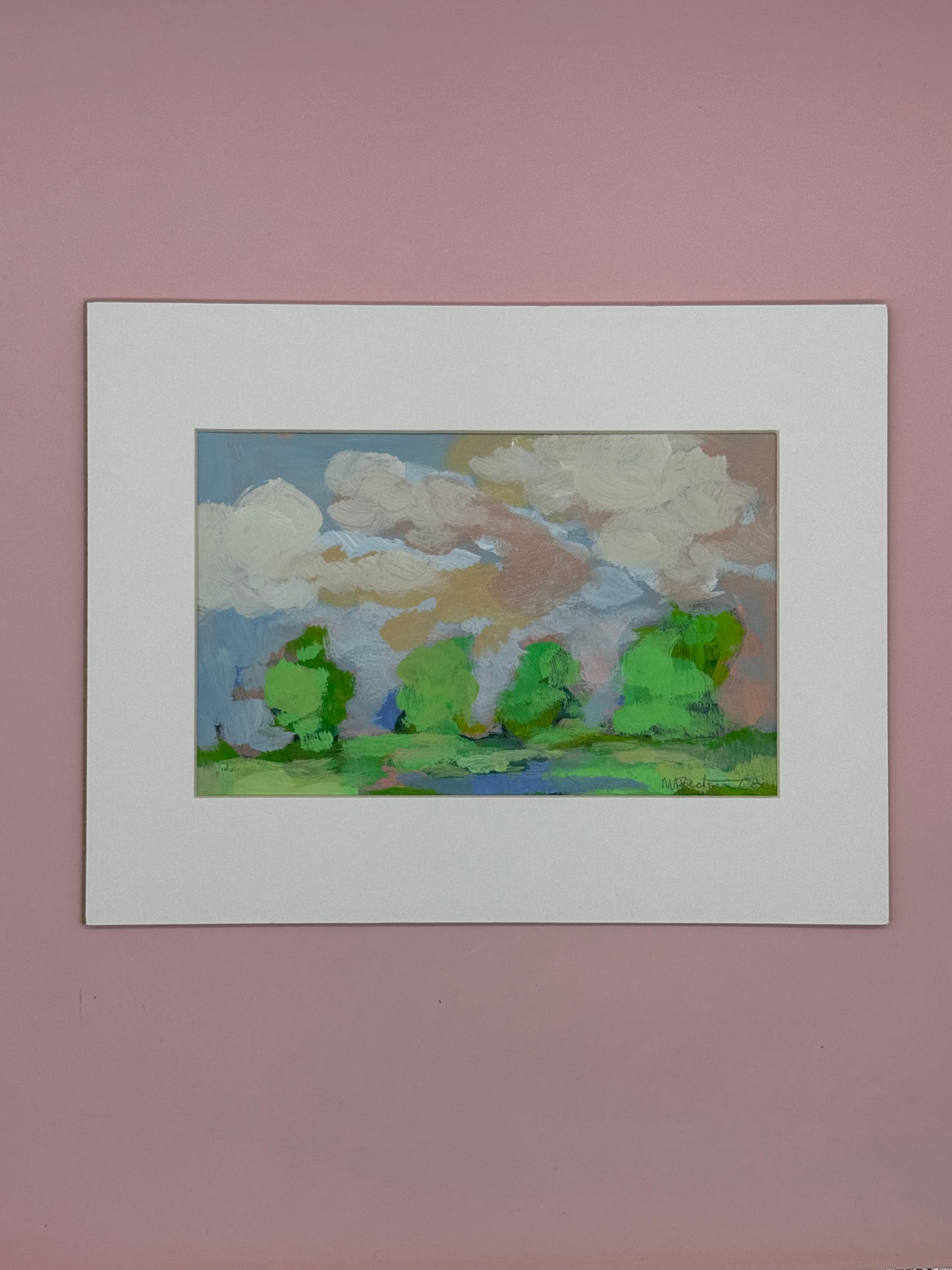 Matte Framed Landscape Painting