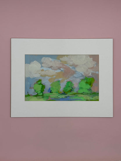 Matte Framed Landscape Painting