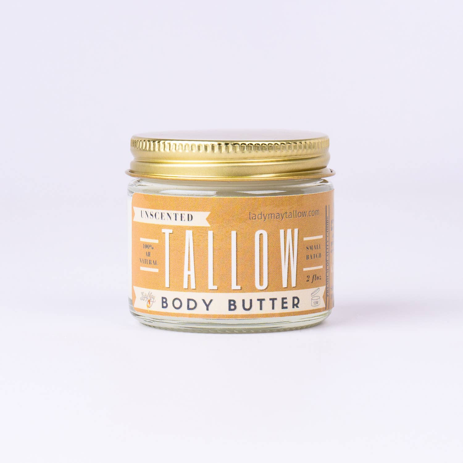2oz Unscented Tallow Body Butter