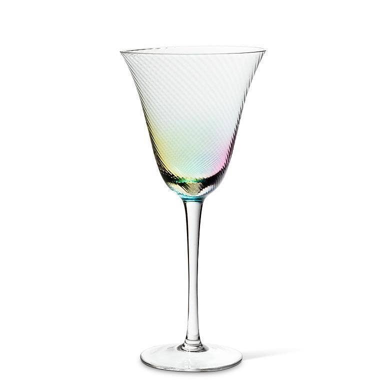Rainbow Splash Wine Glass-9.5"H(11oz)
