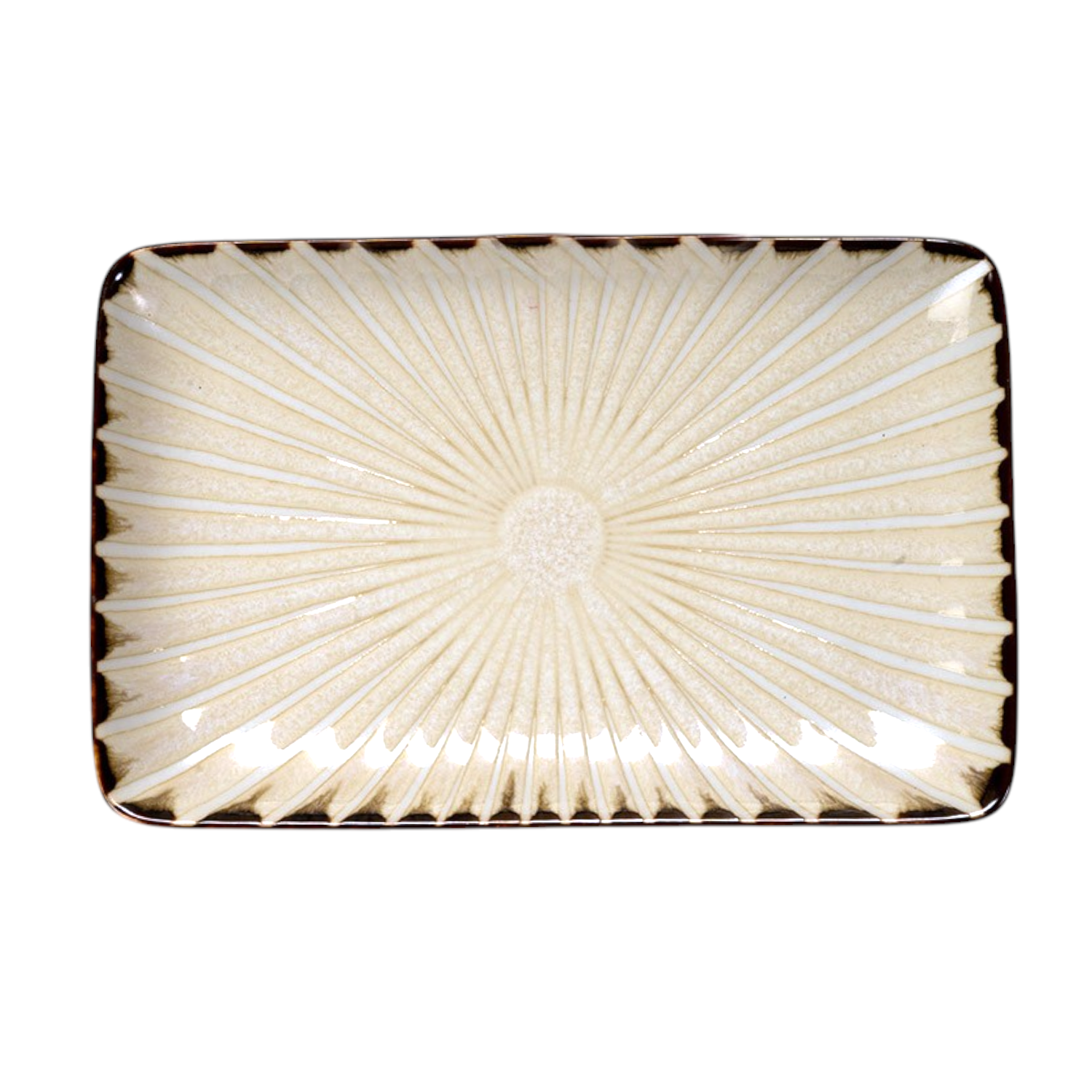 Hasui Tokusa White 8"L x 5.25"W Rectangular Plate JP (6/48)