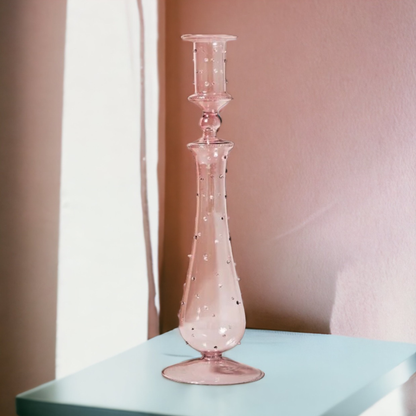 Artist Style Glass Candlestick Holder