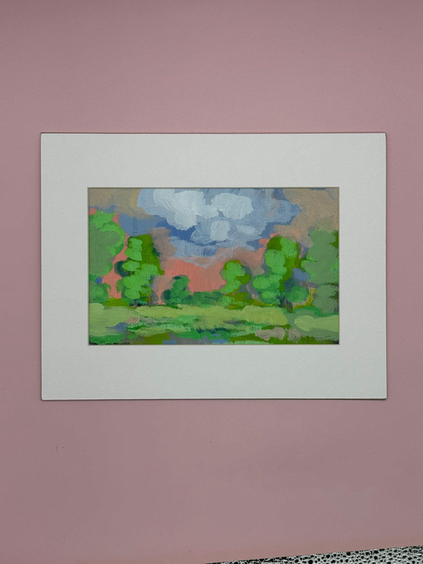 Matte Framed Landscape Painting