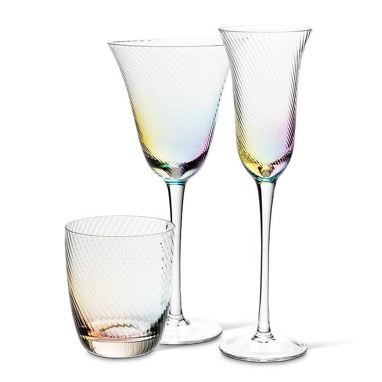 Rainbow Splash Wine Glass-9.5"H(11oz)