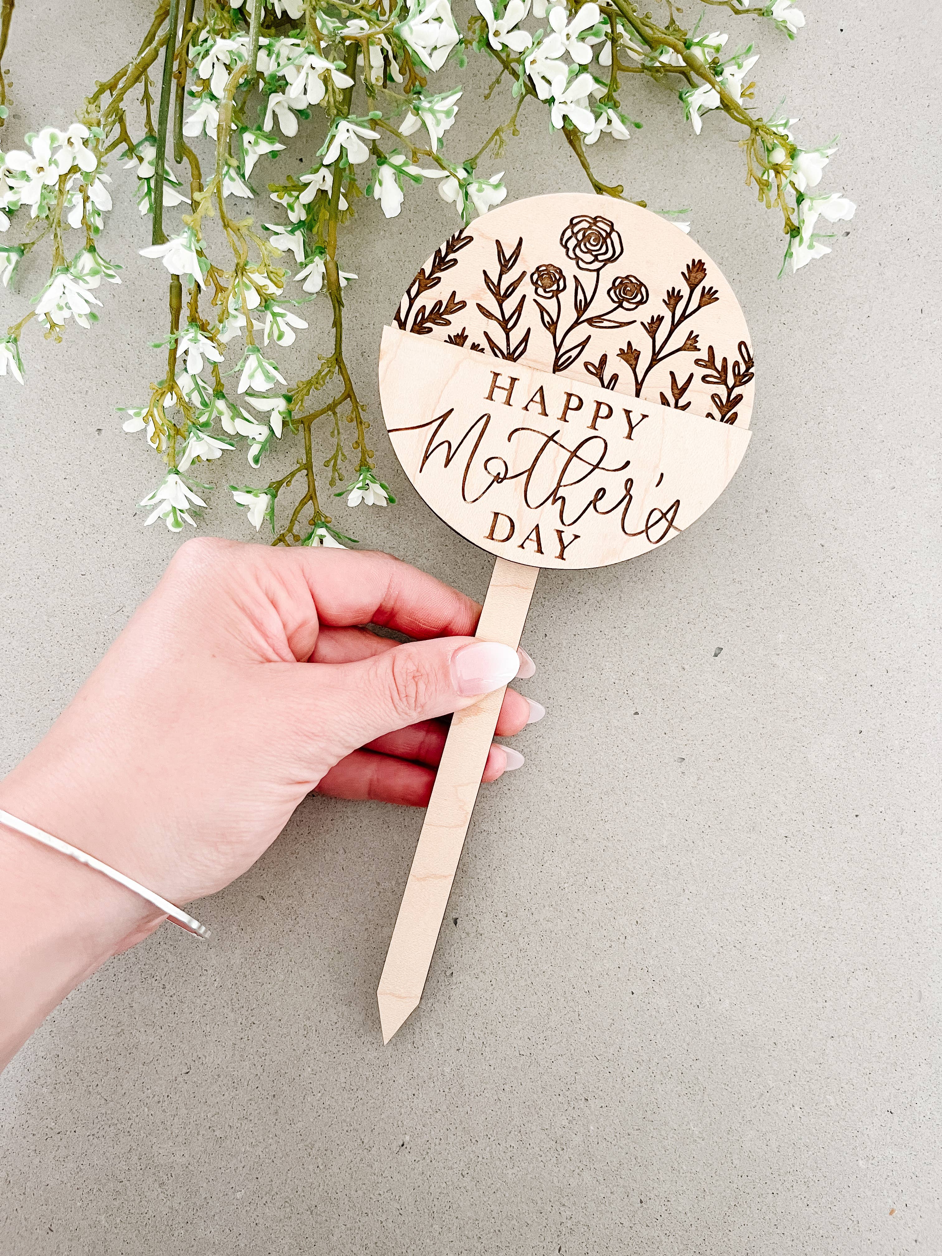 Happy Mother's Day Card Holder Plant Stake