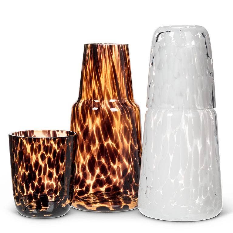 Fused Dots Bedside Carafe & Cup-8.5"H(24oz)