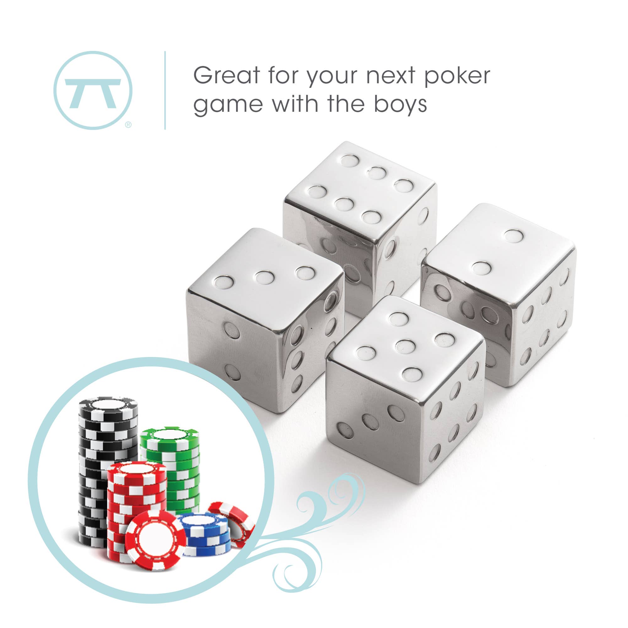 Stainless Steel Dice Whiskey Stones Set