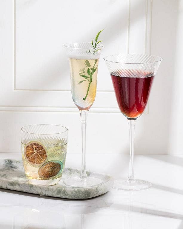 Rainbow Splash Wine Glass-9.5"H(11oz)