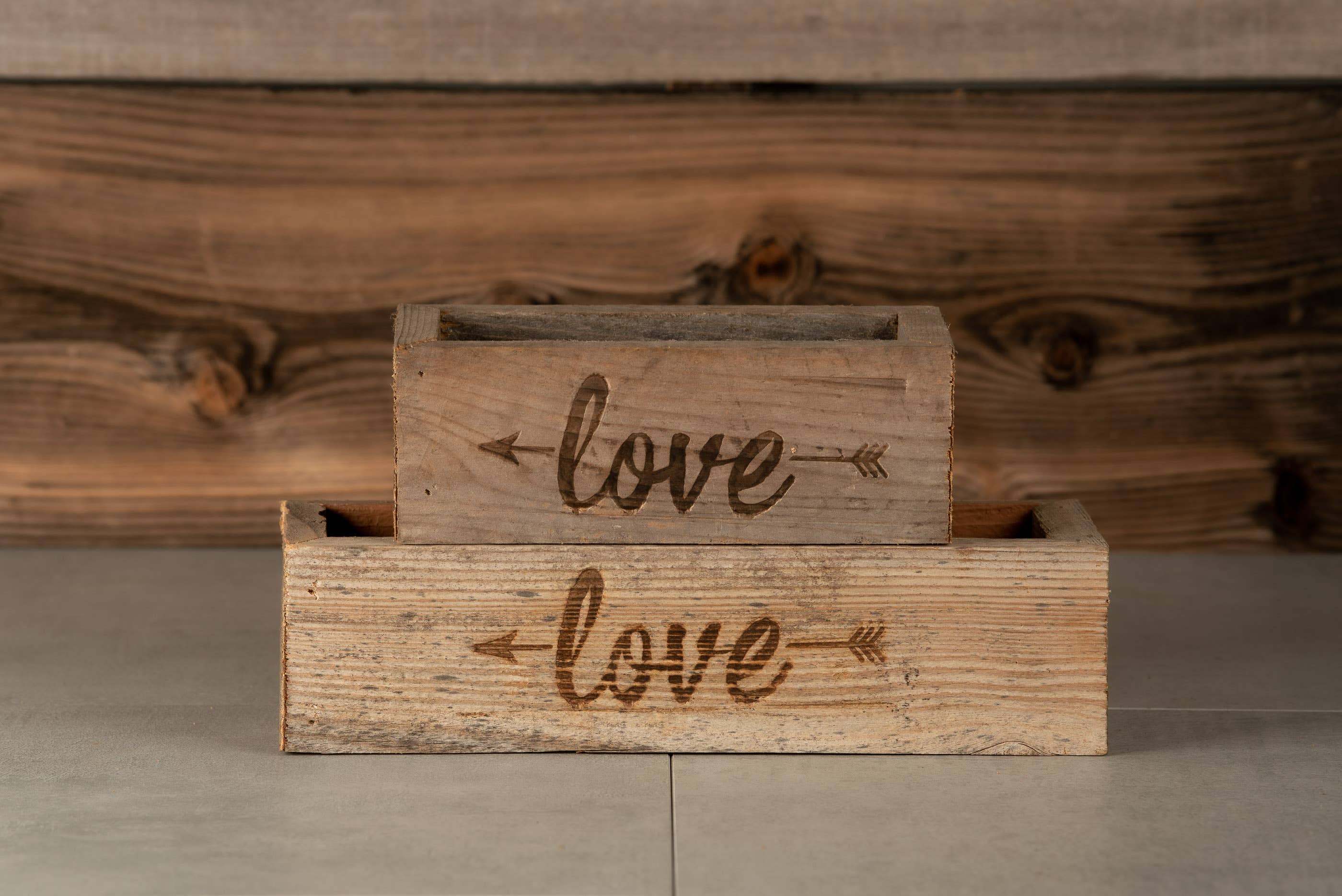 Reclaimed Wood Succulent Love and Arrow Planter