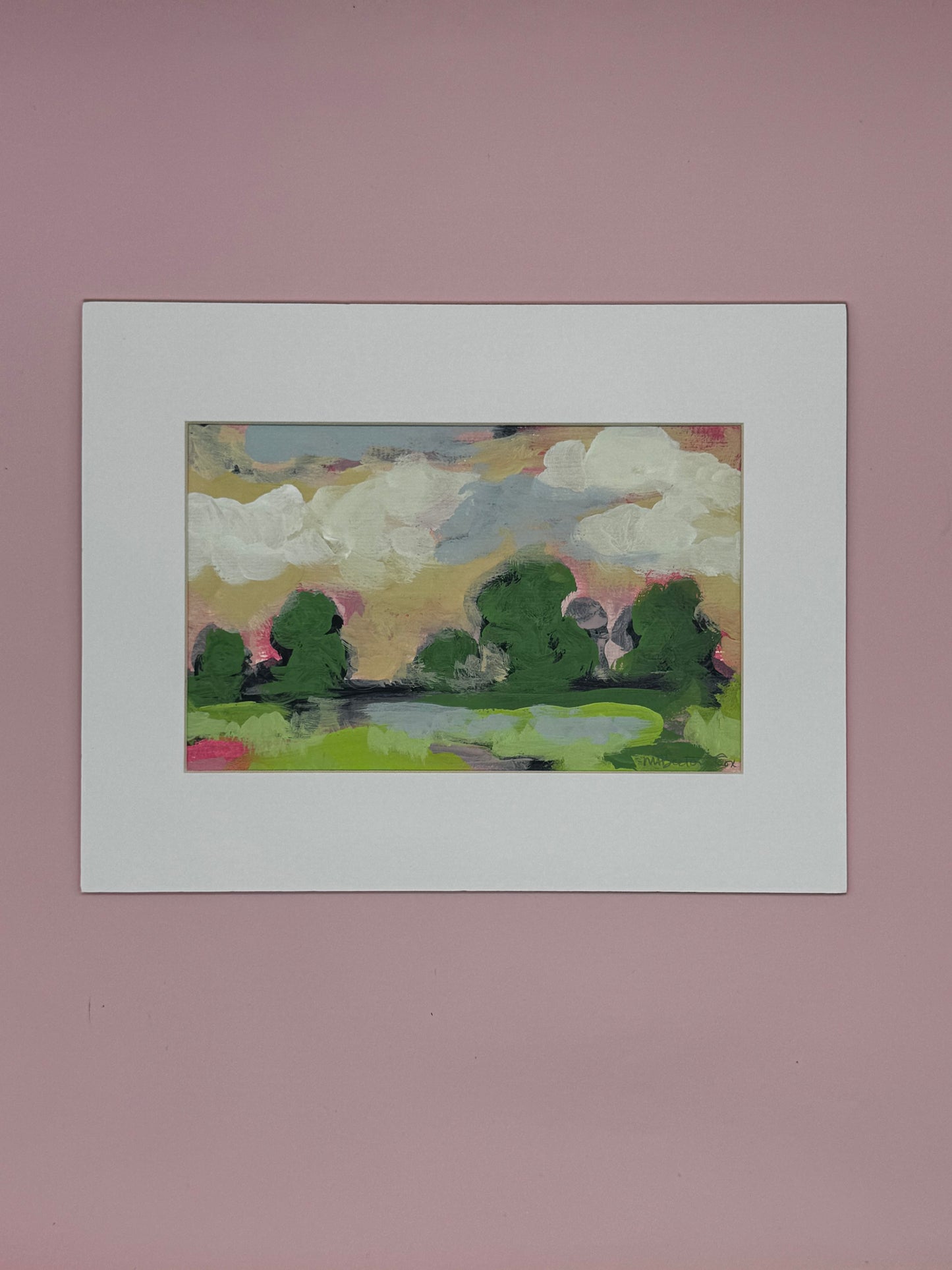 Matte Framed Landscape Painting