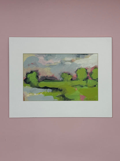 Matte Framed Landscape Painting