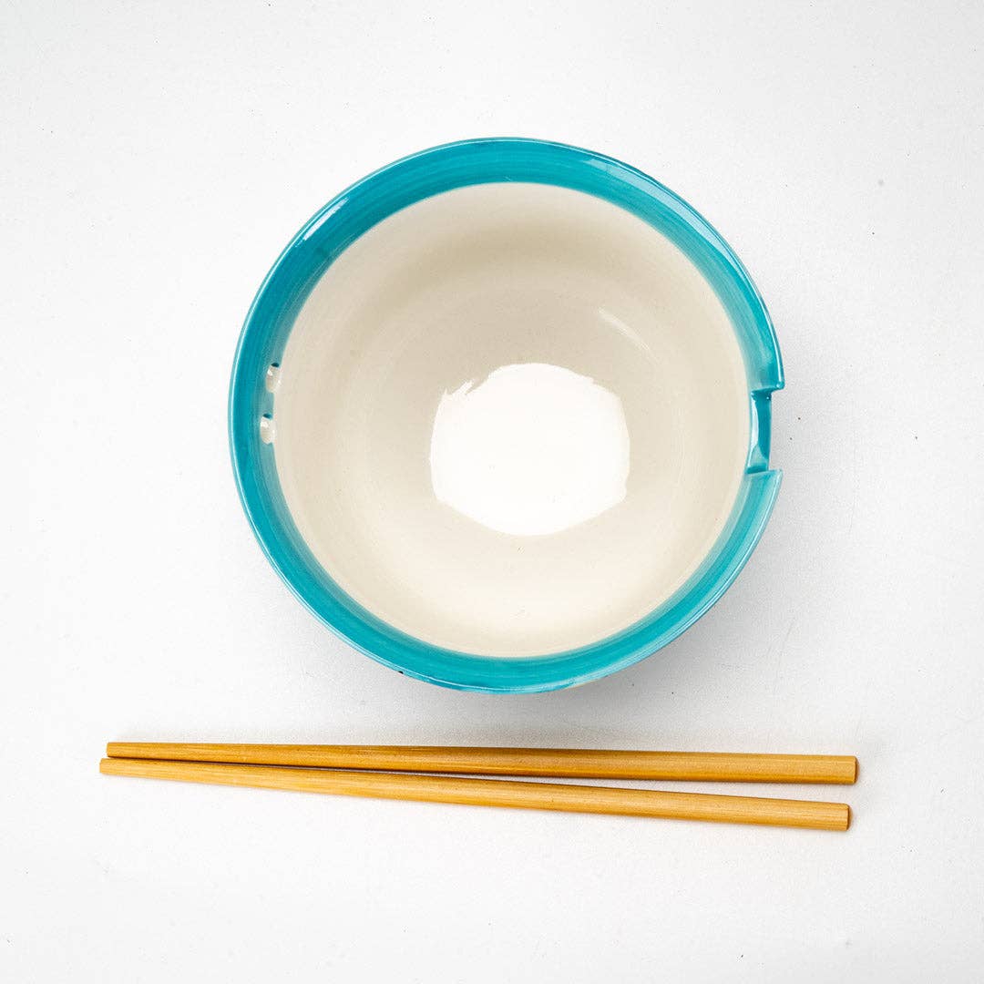 18oz 5"D Donburi Bowl With Chopsticks Set Robin (4/16)