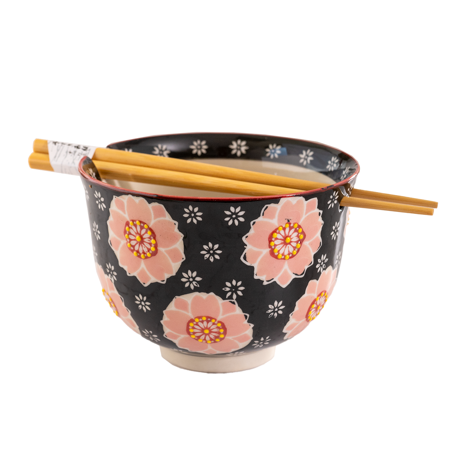 Sakura Cherry Design 18oz 5.25"D Bowl With Chopsticks Set