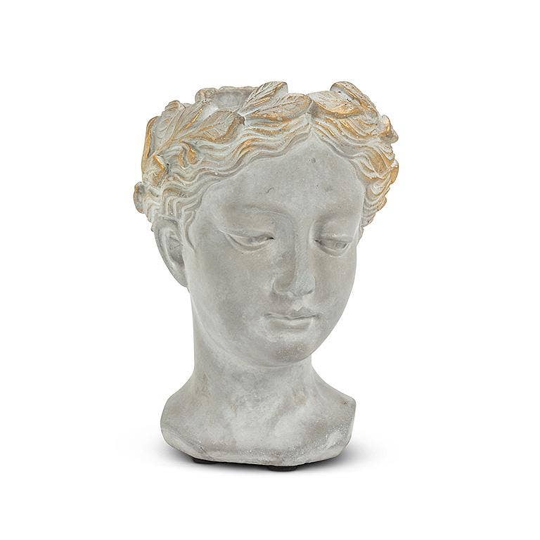Gold Crown Woman Head Planter