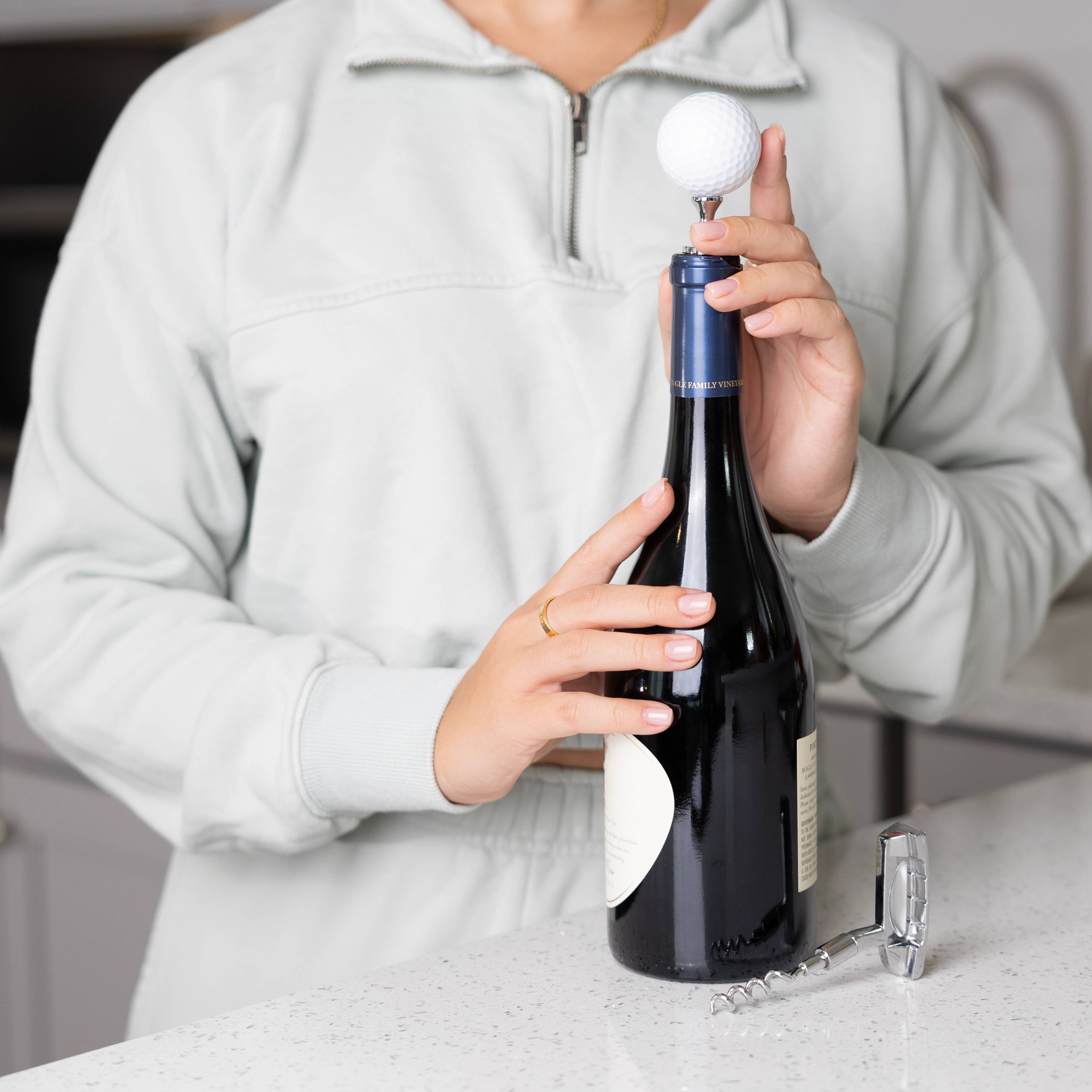 Outset Golfer’s Corkscrew Wine Opener and Bottle Stopper Set