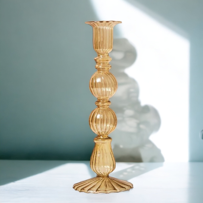 Artist Style Glass Candlestick Holder