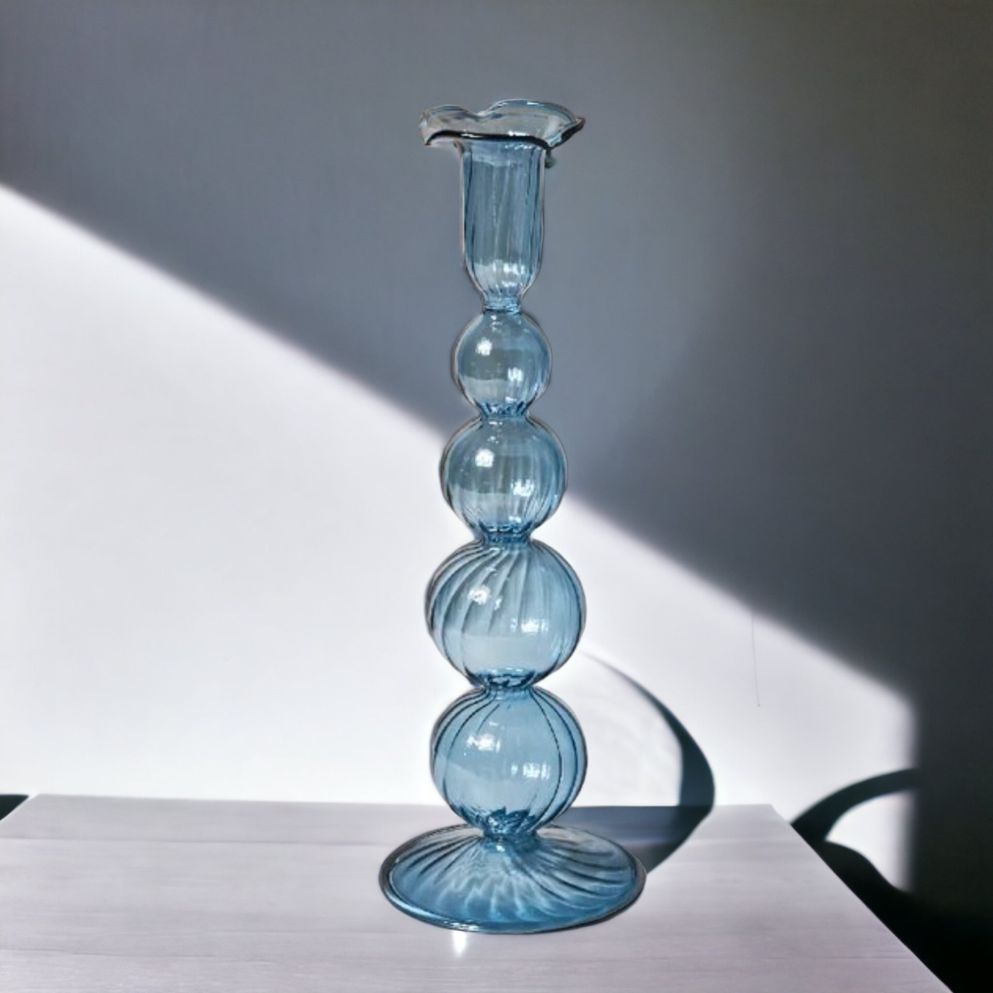 Artist Style Glass Candlestick Holder