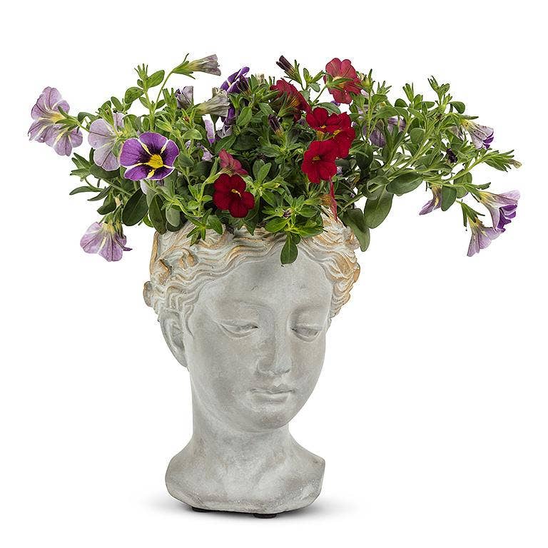 Gold Crown Woman Head Planter