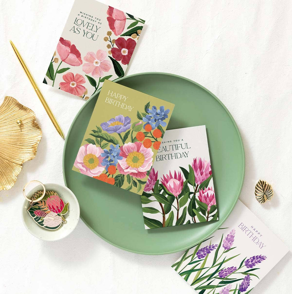 Vibrant Flora Happy Birthday Greeting Card