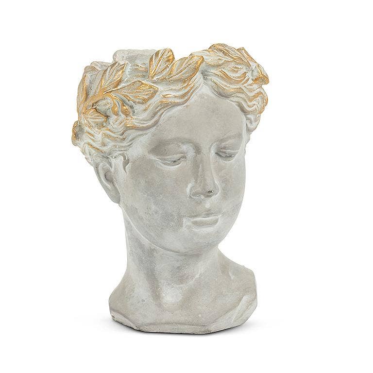 Gold Crown Woman Head Planter