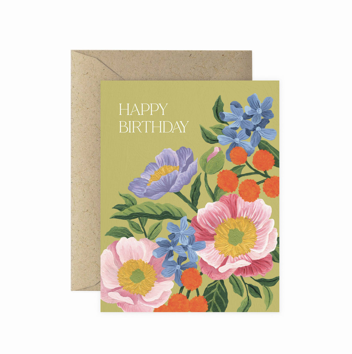 Vibrant Flora Happy Birthday Greeting Card