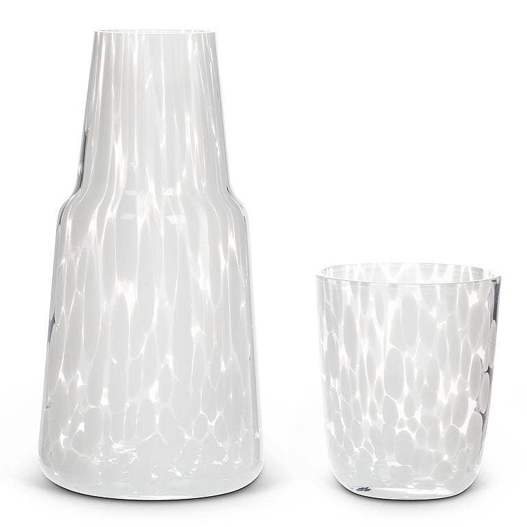 Fused Dots Bedside Carafe & Cup-8.5"H(24oz)